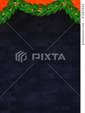 背景材料聖誕花環樅樹 83865624