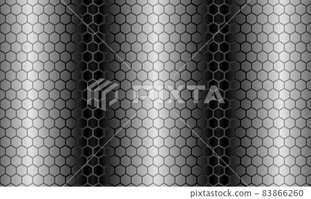 Hexagonal stainless steel background, honeycomb abstract geometric pattern. Grey hexagon carbon fiber texture 83866260
