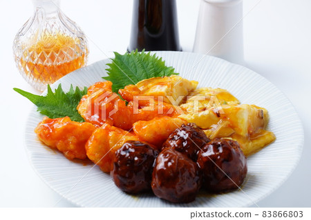 Chinese food meatballs shrimp chili Chinese food meatballs shrimp chili 83866803