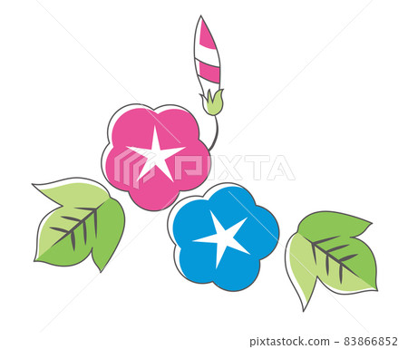 牽牛花牽牛花圖標插畫主線簡約可愛的夏日形象插畫圖標 83866852