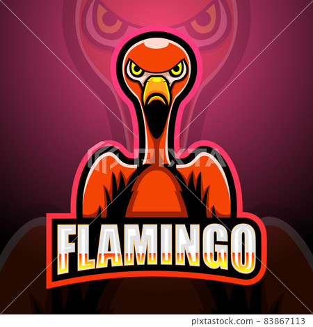 Flamingo mascot esport logo design 83867113