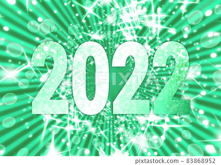 Illustration of the letters "2022" shining in turquoise 83868952