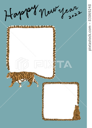 New Year's card with tiger photo frame New Year's card with tiger photo frame 83869248