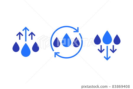 humidity level up and down vector icons humidity level up and down vector icons 83869408