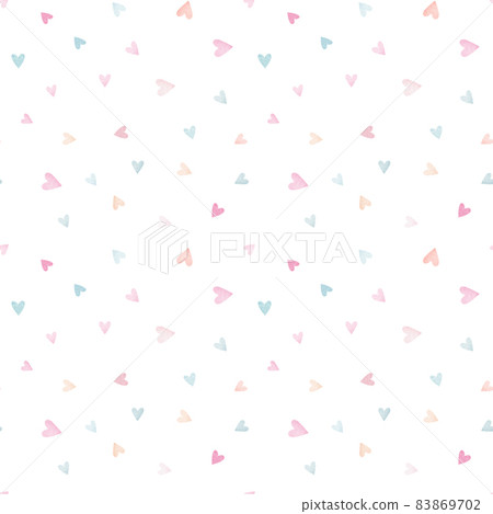Watercolor seamless pattern with hearts isolated on white background. Watercolor seamless pattern with hearts isolated on white background. 83869702