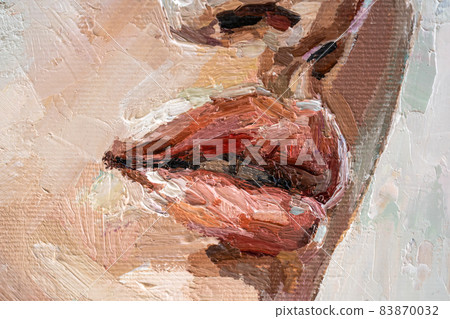 .Fragment of a portrait of a young beautiful girl with red lips. 83870032