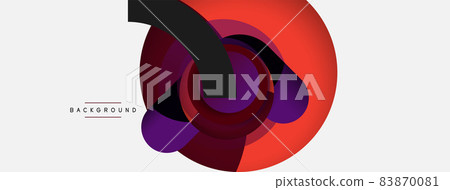 Vector round shapes circles minimal geometric background. Vector illustration for wallpaper banner background or landing page Vector round shapes circles minimal geometric background. Vector illustration for wallpaper banner background or landing page 83870081