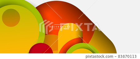 Vector round shapes circles minimal geometric background. Vector illustration for wallpaper banner background or landing page Vector round shapes circles minimal geometric background. Vector illustration for wallpaper banner background or landing page 83870113