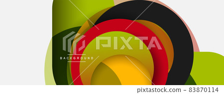 Circle and round shapes abstract background. Vector illustration for wallpaper banner background or landing page 83870114
