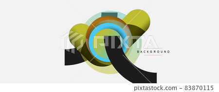 Creative geometric wallpaper. Minimal abstract background. Circles composition vector illustration for wallpaper banner background or landing page Creative geometric wallpaper. Minimal abstract background. Circles composition vector illustration for wallpaper banner background or landing page 83870115