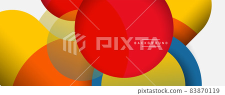 Vector round shapes circles minimal geometric background. Vector illustration for wallpaper banner background or landing page Vector round shapes circles minimal geometric background. Vector illustration for wallpaper banner background or landing page 83870119