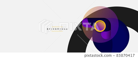 Creative geometric wallpaper. Minimal abstract background. Circles composition vector illustration for wallpaper banner background or landing page Creative geometric wallpaper. Minimal abstract background. Circles composition vector illustration for wallpaper banner background or landing page 83870417