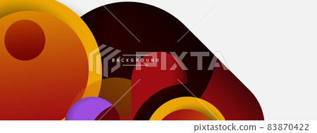Creative geometric wallpaper. Minimal abstract background. Circles composition vector illustration for wallpaper banner background or landing page 83870422