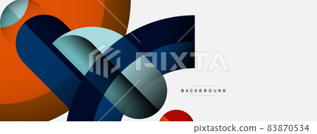 Geometric abstract background. Round shapes, circles, lines composition for wallpaper banner background or landing page 83870534