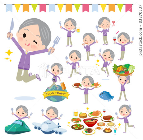 澤西島老年婦女參加美食活動 83870537