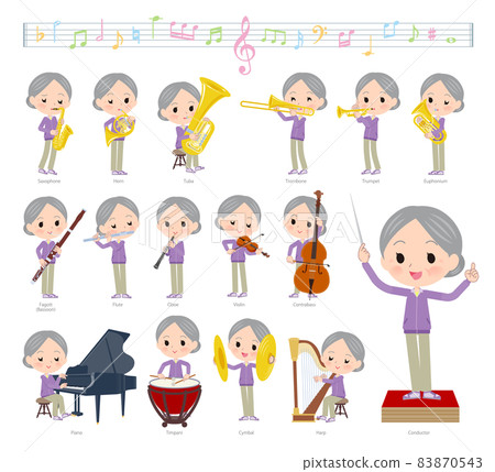 Jersey elderly women's set on classical music performance 83870543
