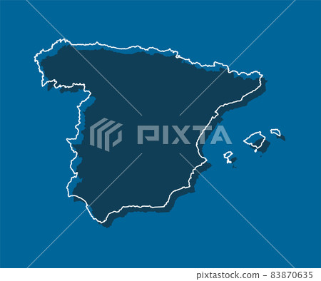Vector outline map Spain, template Europe country 83870635
