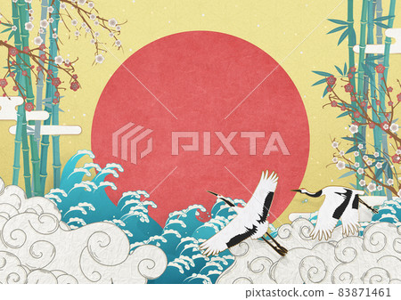Gorgeous Japanese-style illustrations that can be used for the New Year and New Year [A3 350dpi in XL] 83871461