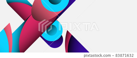 Abstract background. Minimal geometric circles and round style shapes with deep shadow effects. Trendy technology business template for wallpaper banner or background Abstract background. Minimal geometric circles and round style shapes with deep shadow effects. Trendy technology business template for wallpaper banner or background 83871632