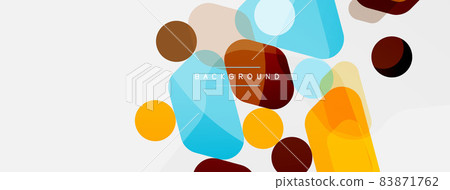 Abstract round geometric shapes and circles background. Trendy techno business template for wallpaper, banner, background or landing 83871762