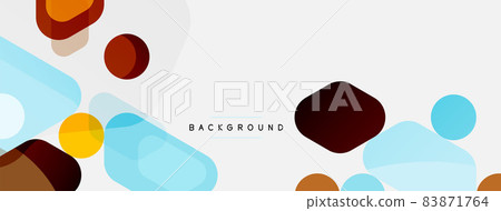 Abstract round geometric shapes and circles background. Trendy techno business template for wallpaper, banner, background or landing 83871764