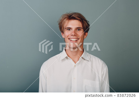 Portrait young man standing portrait at studio. Portrait young man standing portrait at studio. 83872026