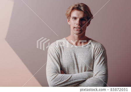 Portrait young man standing portrait at studio. Portrait young man standing portrait at studio. 83872031