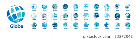 A set of vector logos of the Globe on a white background 83872048