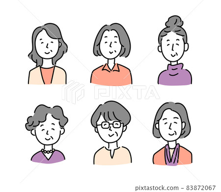 中年女性圖標說明 83872067