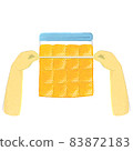 Subdivided frozen pumpkin for baby food 83872183