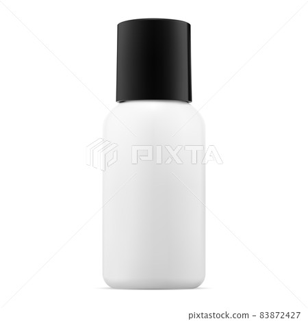 Glass cosmetic bottle mockup. White cylinder jar 83872427