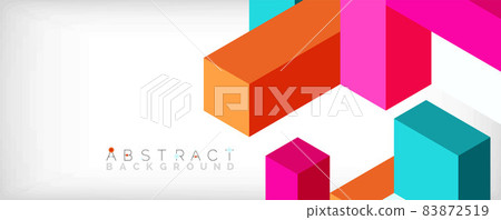 Abstract background. 3d cubes, cubic elements and blocks. Techno or business concept for wallpaper, banner, background, landing page 83872519