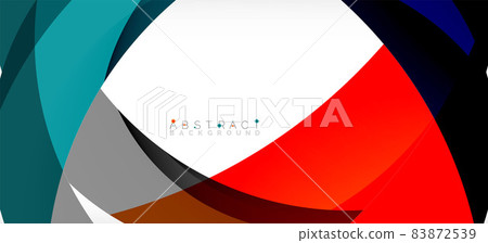Geometric abstract background. Circle created with overlapping color shapes. Vector Illustration For Wallpaper, Banner, Background, Landing Page Geometric abstract background. Circle created with overlapping color shapes. Vector Illustration For Wallpaper, Banner, Background, Landing Page 83872539