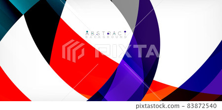Color circle shapes, minimal geometric background. Trendy dynamic composition. Vector Illustration For Wallpaper, Banner, Background, Landing Page 83872540
