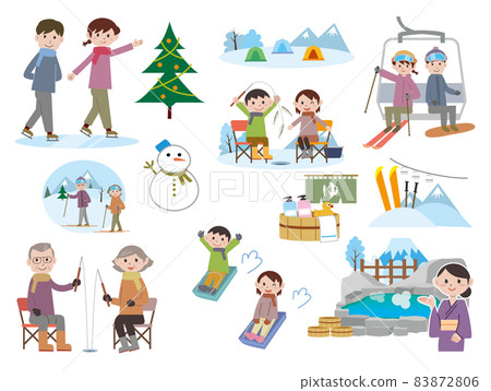 冬季休閒滑雪滑冰釣魚 冬季休閒滑雪滑冰釣魚 83872806