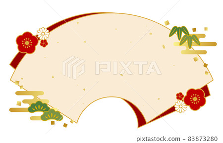 New Year's lucky charm and fan-shaped vector illustration background 83873280