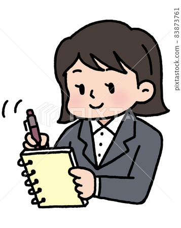 A woman taking a note 83873761