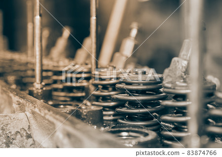 Right Frame Black and White Exhaust Valve and Intake Valve Right Frame Black and White Exhaust Valve and Intake Valve 83874766