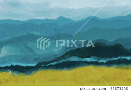 nice view of mountain digital watercolor paint nature background 83875308