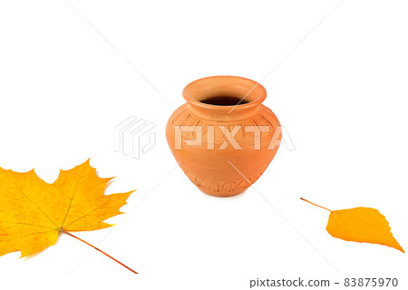 Clay vase isolated on white background. Clay vase isolated on white background. 83875970