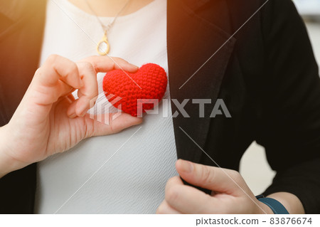 business people office employee have service mind work with care and sincere from heart heartfulness concept. 83876674