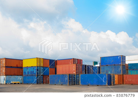 old container yard (CY) at shipping port dock waiting transportation for logistic industry background old container yard (CY) at shipping port dock waiting transportation for logistic industry background 83876779