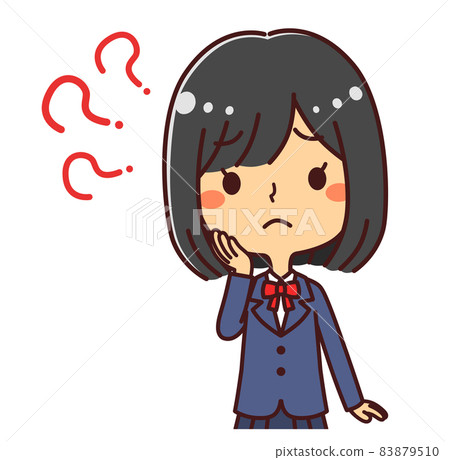 女學生疑惑？上身插畫素材 83879510
