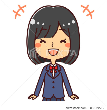 女學生微笑樂趣上身插畫素材 女學生微笑樂趣上身插畫素材 83879512