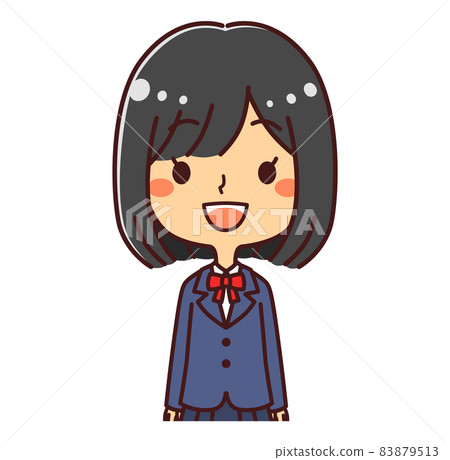 Female student smile upper body illustration material Female student smile upper body illustration material 83879513
