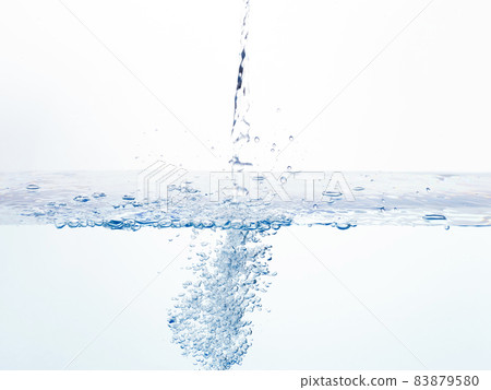 Water pouring water surface bubble Water pouring water surface bubble 83879580