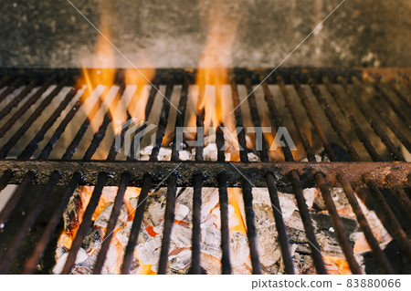 heavy fire grilling hot charcoal. High quality beautiful photo concept 83880066