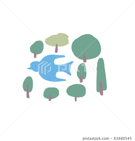 Blue bird flying over the forest 83880545