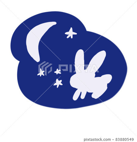 Moon, night and rabbit - Stock Illustration [83880549] - PIXTA