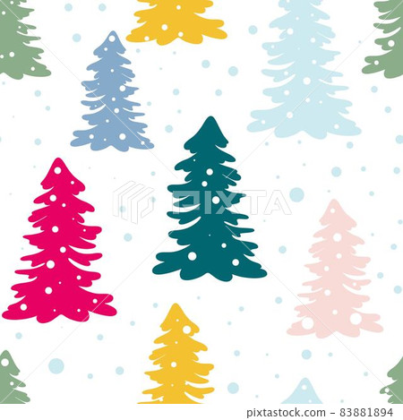 Colorful Christmas trees seamless pattern. Colorful Christmas trees seamless pattern. 83881894